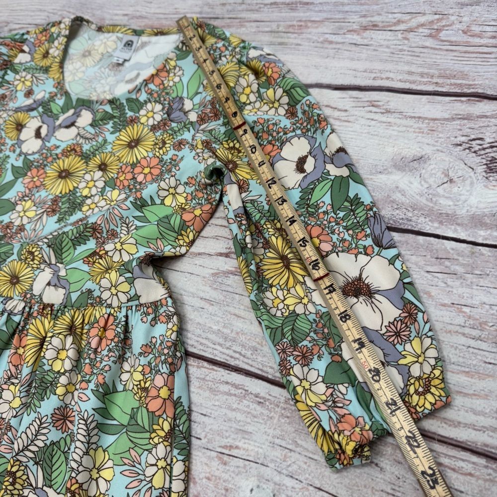 Altar PDX Houseline Floral Midi Dress Elbow Sleeves Made in USA Size Large - Picture 8 of 10